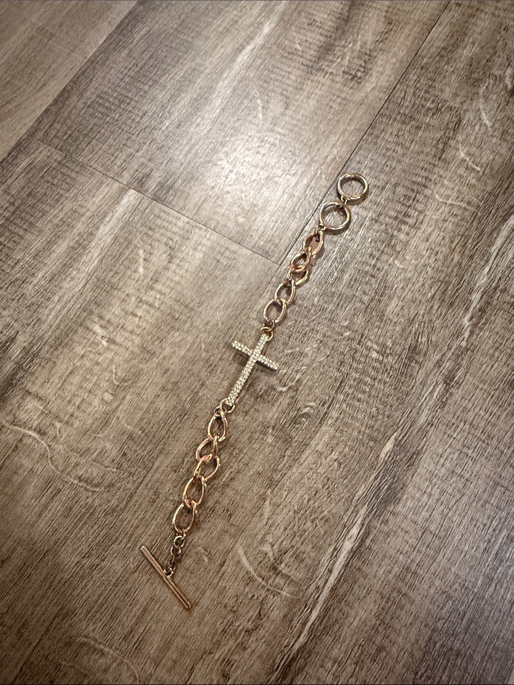 Gold Cross Link Toggle Bracelet - Women Accessories